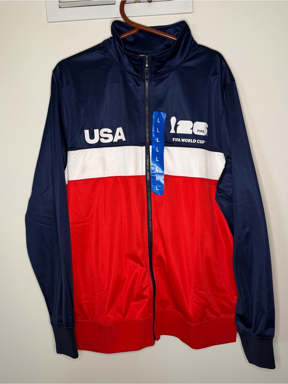 USA FIFA World Cup Tri-Color Track Jacket - Navy, White, Red, men L